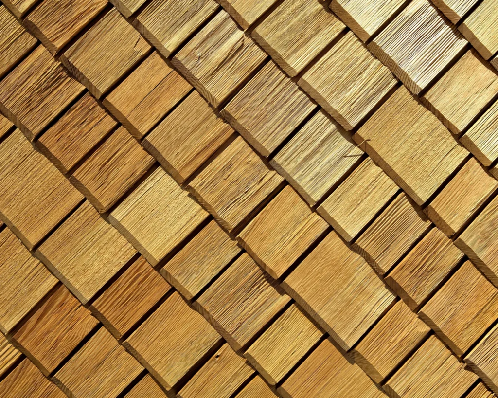 Natural cedar shake roof