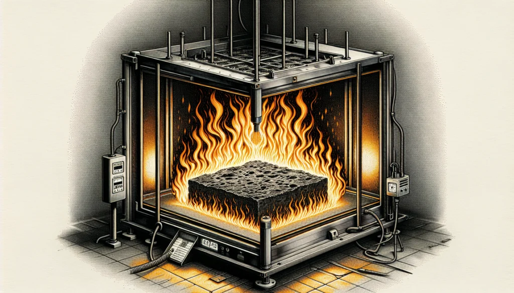 Fire resistance testing of roofing and building materials.