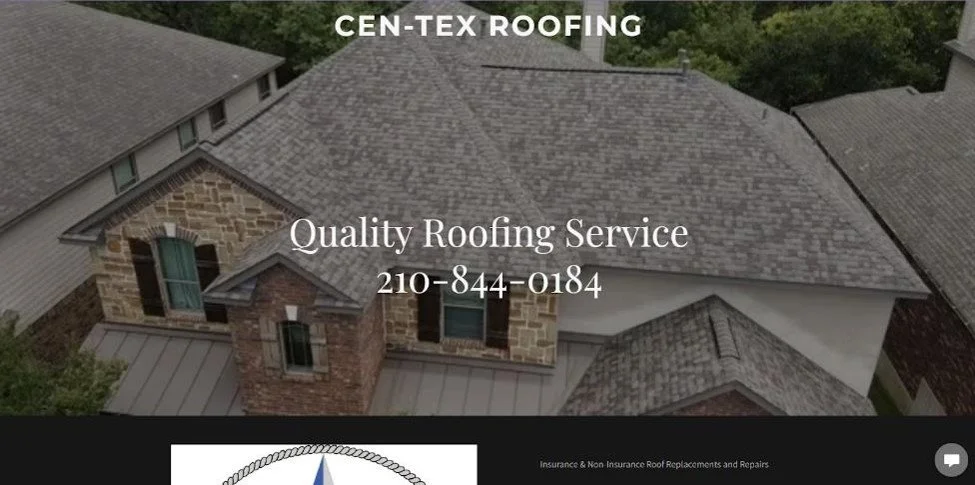 Cen-Tex Roofing & Renovations Inc. website homepage. 
