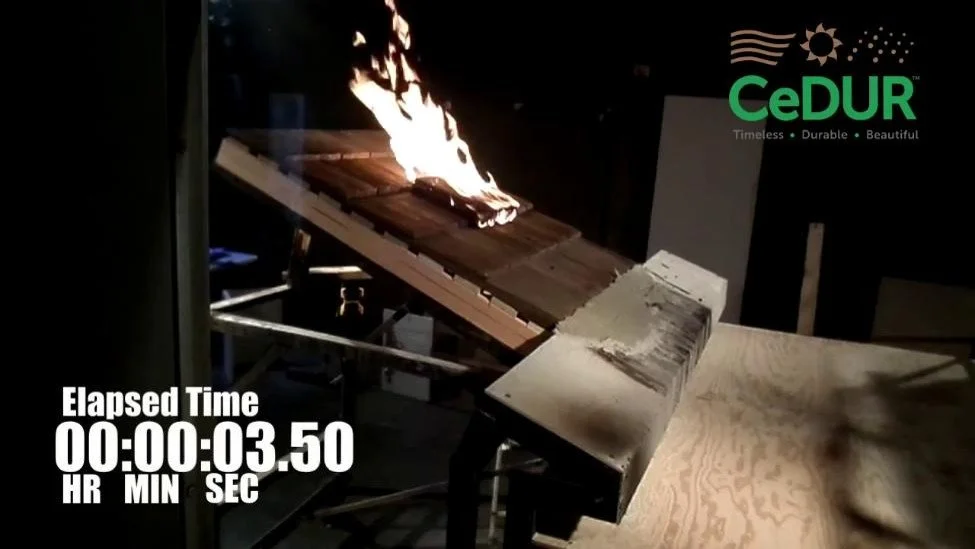 CEDUR Roofing and UL 790 Class A Ratings in demonstration.