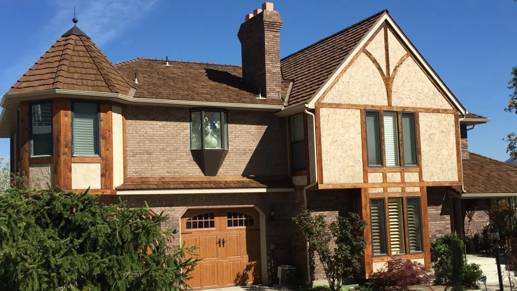 staggered course synthetic roof