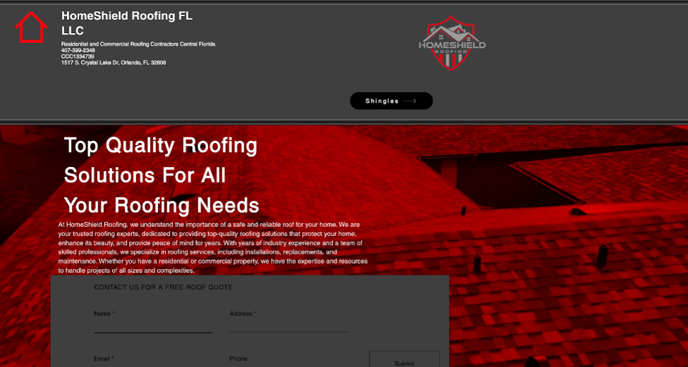 Look at the HomeShield Roofing website