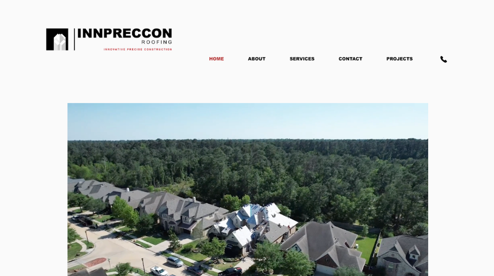 An image of Innpreccon Roofing, LLC’s homepage.