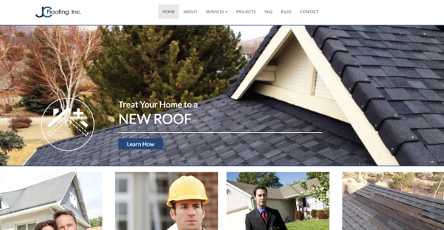 Screenshot of the JC Roofing website. A Local Las Vegas roofing contractor.