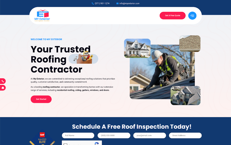 Screenshot of the My Exterior website