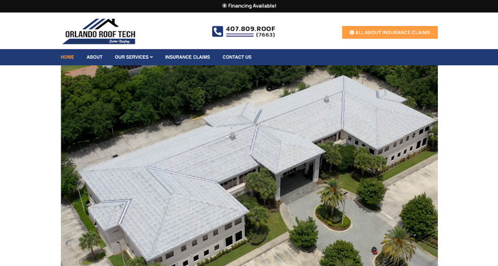 Orlando Roof Tech website view