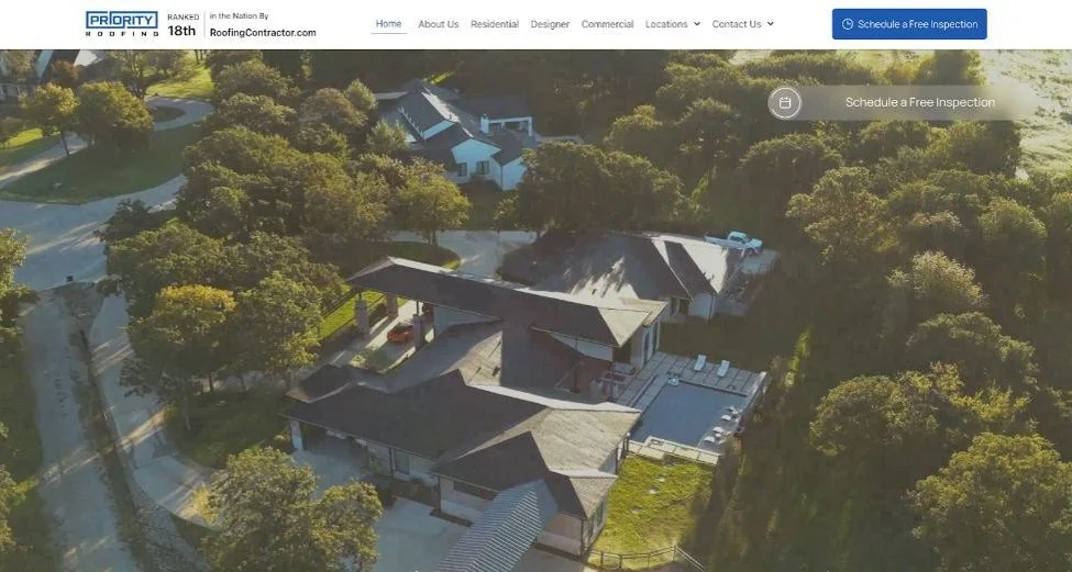 Priority Roofing website view
