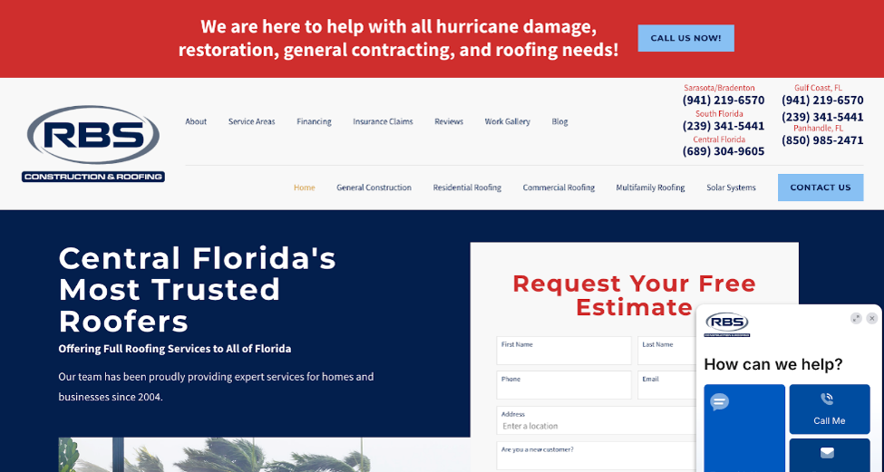 View of the RBS Construction website