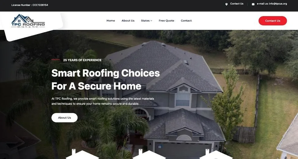 TPC Roofing website