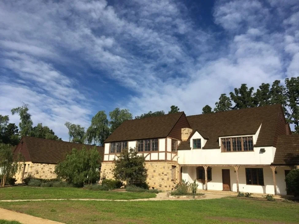 Brown synthetic shake roof in Northridge, California, on the Oakridge Estate project.