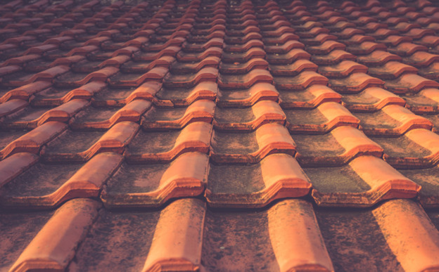 Clay tile roof.