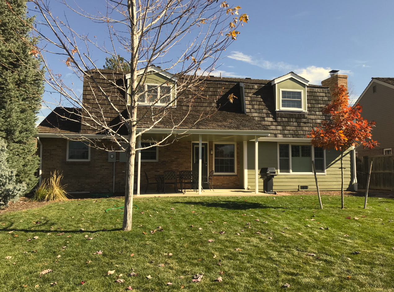 Cedar wood shake shingle roof in Denver, Colorado.