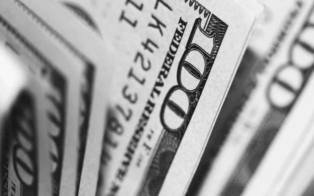 close up image of dollar bills.
