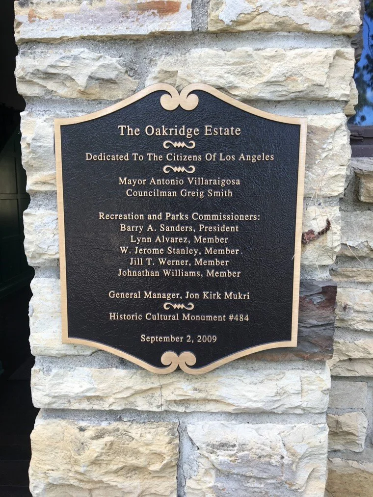 Oakridge Estate entrance signage.