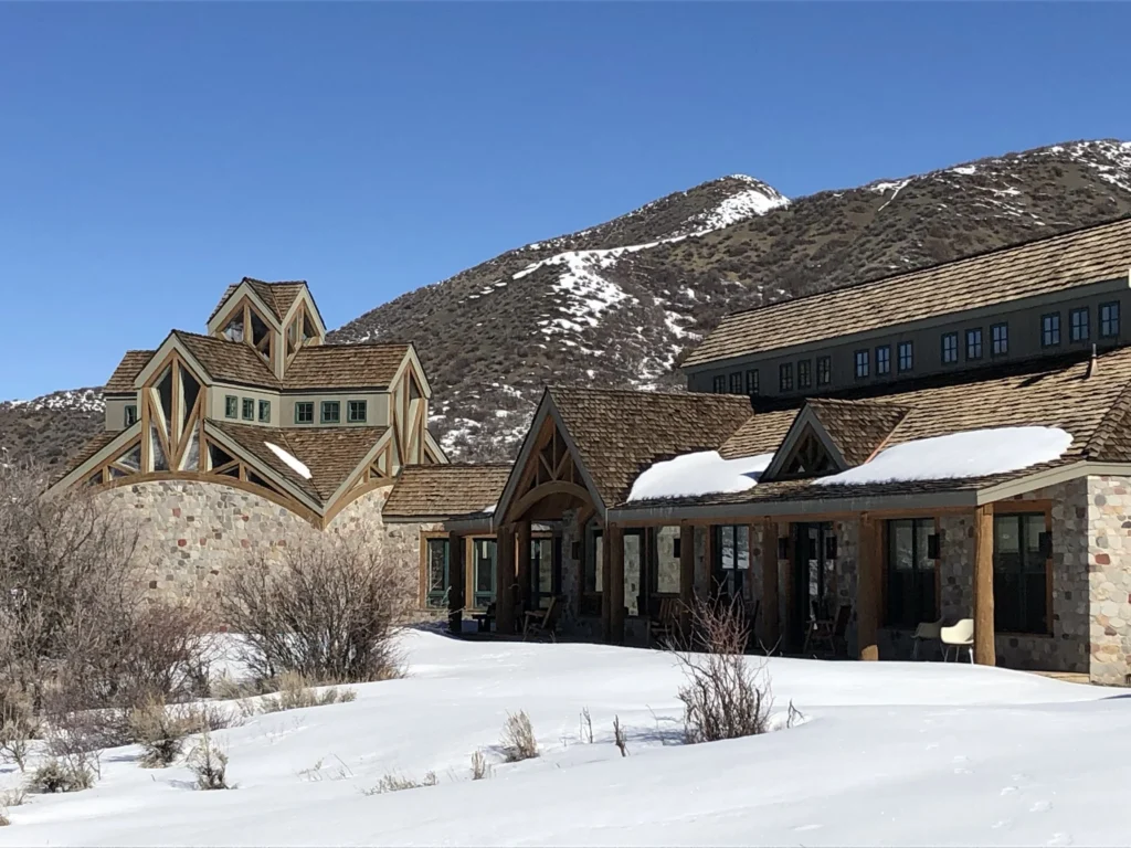 Monastery in the Colorado mountains featuring a Live Oak shake roof.
