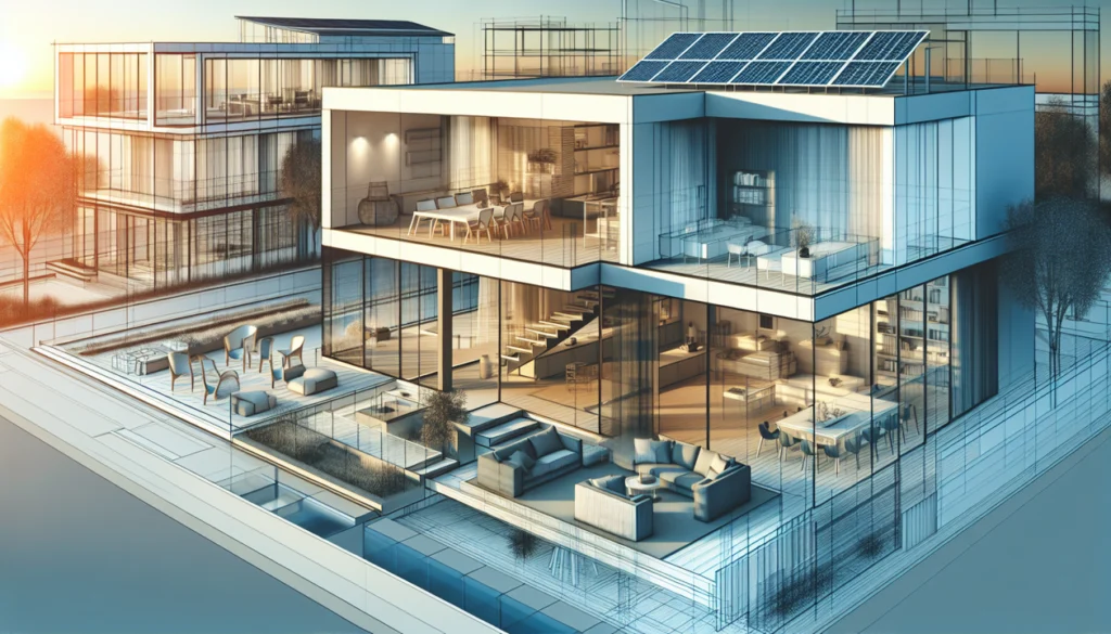 This is an illustration of a modern and contemporary home design style.