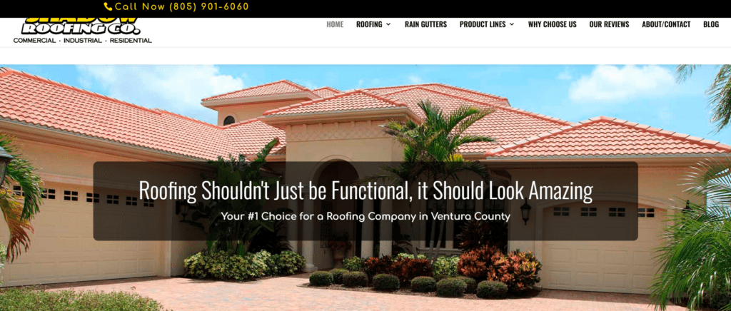 California roofing website.