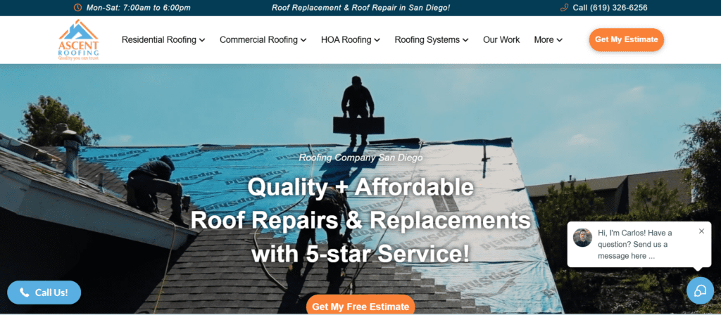 Ascent Roofing website.
